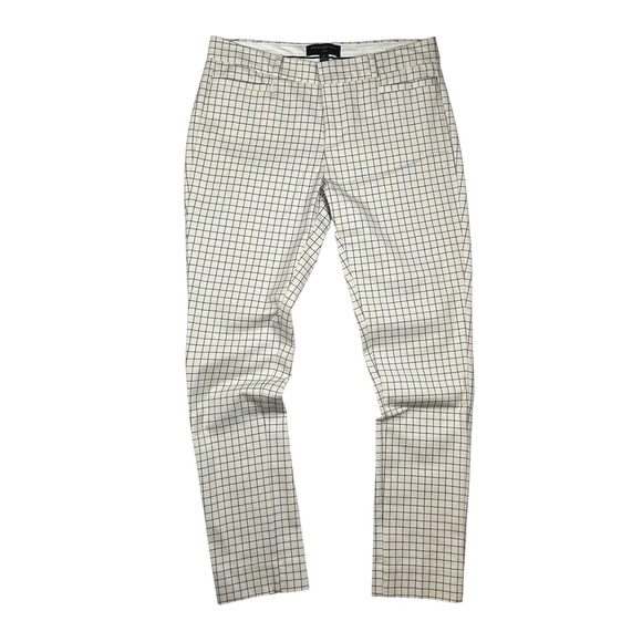 Banana Republic Pants - Banana Republic Sloan White Navy‎ Windowpane Check Slim Pants Womens 2